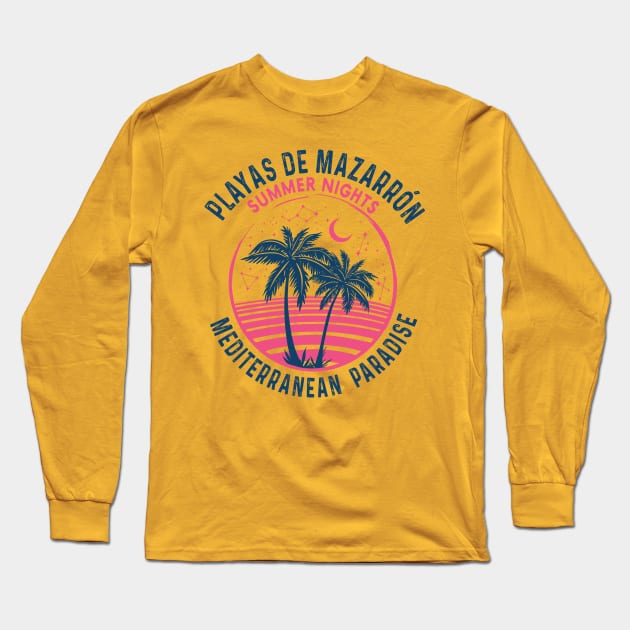 Playas de Mazarron - Summer Nights V03 Long Sleeve T-Shirt by mazarronsouvenirs